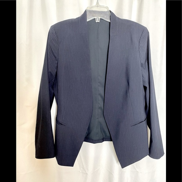 Theory Navy Wool Blend Pinstripe Pantsuit 12 - Picture 2 of 8